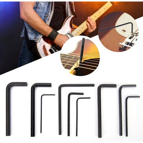 Jeu de clés Allen pour guitare 1.5-5.0mm, outils de réglage du chevalet et du manche, clés hexagonales pour accordage. (1/5)