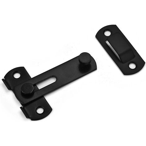 Loquet de porte Loquet de porte en acier inoxydable de haute qualité, adapté au loquet coulissant de porte et fenêtre loquet de grange, ménage, extérieur (Noir) (1/5)