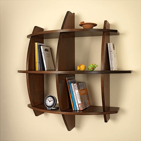 Libreria in Legno da Parete Mobile Scaffale Libri MADE IN ITALY mod. Pepe Noce L75 x P30 x 75H (1/2)