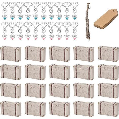 20 Sets d'Étiquettes Kraft pour Boîtes de Bonbons et Porte-clés Favoris d'Ange - Cadeaux de Retour pour Invités de Baby Shower (1/4)
