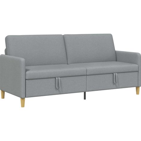 Sofá con almacenamiento Gris Claro 192 x 78 x 87 cm Poliéster vidaXL
