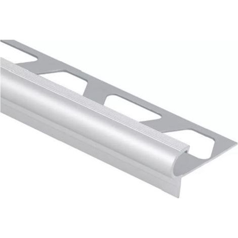 Schluter – Profilé de finition pour escaliers – Aluminium anodisé mat – Hauteur 12,5 mm – Longueur 2,5 m – Relief antidérapant