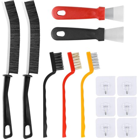 Fugenreinigung, 7er-Set, multifunktionale Badezimmer-Reinigungsbürste, Fliesenfugenbürste, Fugenbürste für Küche, Zuhause, Bad, Toilette, Fensterfuge