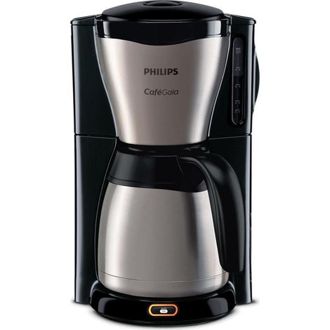 Philips Home Café Gaia  HD7548/20 Kaffeemaschine Schwarz, Edelstahl  Fassungsvermögen Tassen=15 Isol