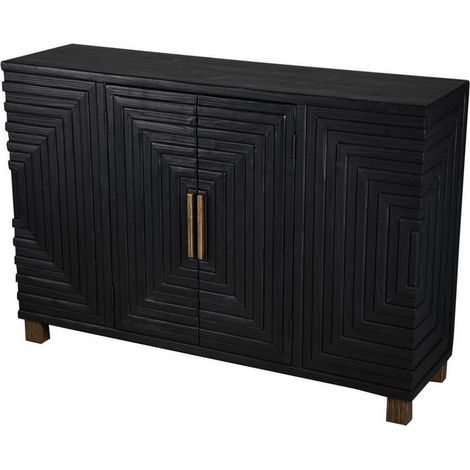 Lennox 2 Door Sideboard - Wood - L34 x W123 x H84 cm - Black