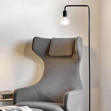 Lampadaire design, Lampadaire douille Diallo Noir en Metal, TRIO (1/5)