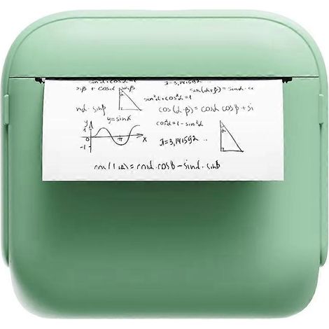 Imprimante d'étiquettes thermique de poche 203 dpi sans fil, machine à étiquettes autocollantes avec 1 rouleau de papier vert (1/5)