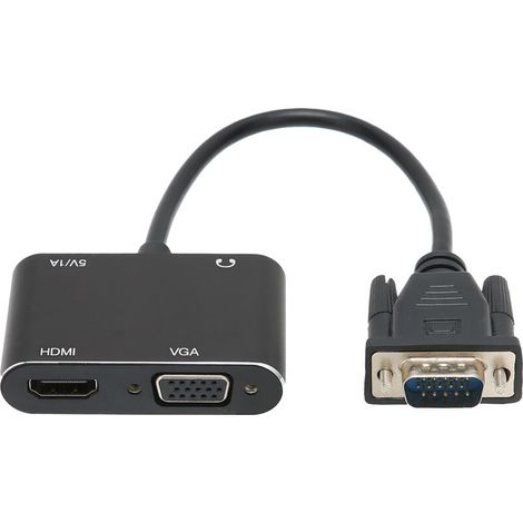 Adaptateur VGA vers HDMI avec Sortie Audio, Convertisseur Vidéo pour PC Moniteur (1/5)