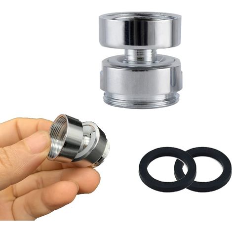 Adaptateur de robinet pivotant à 360 degrés, connecteur aérateur de robinet femelle de 18 mm vers mâle de 22 mm en laiton (2 pièces) (1/5)