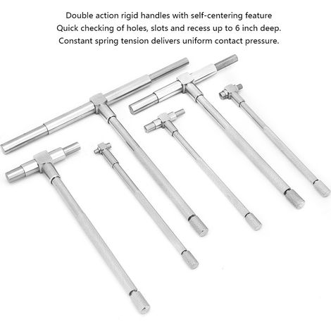 Jeu de 6 jauges télescopiques réglables de 8 à 150 mm pour diamètre intérieur, outils de mesure micrométriques (1/5)