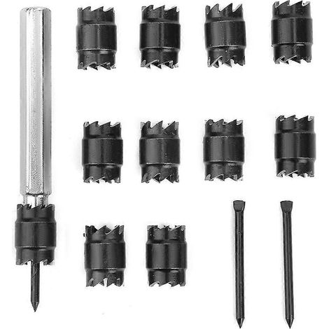 13-teiliges Set doppelseitiger Rotationsschweißbohrer aus Hochgeschwindigkeitsstahl (HSS), 75 mm x 7 mm
