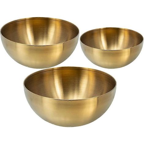 Lot de 3 bols à salade en acier inoxydable, récipients à fruits, bols de conservation des aliments pour la cuisine, bols à nouilles (1/4)