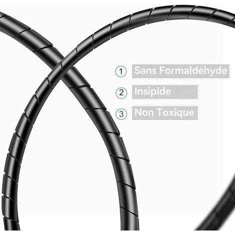 Spiral Cable Cover for Electric Cable, 6 m, 12-24 mm, Black (1/4)