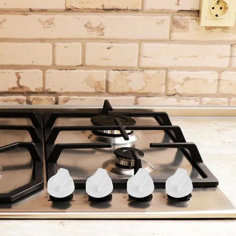 4-Piece Cooking Knob Set, Universal Knobs with ABS Adapters, Rotary Knobs, Thermostat Knob for Stove, Oven, Cooker, Hob, Gas, Electric, Gas (1/4)