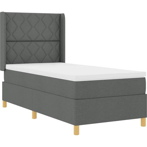 Maison Exclusive - Letto a molle con strisce LED Grigio 100 x 200 cm Tessuto (1/5)
