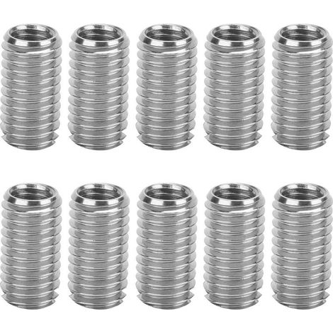 Lot de 10 inserts filetés mâle femelle en acier inoxydable – Filetage M6x1,0 mm et M8x1,25 mm – Outil de réparation pour filetage endommagé (1/5)