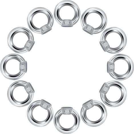 Écrou de levage M6 Écrou à œillet Écrou à anneau en acier inoxydable 304 pour accessoires de levage et de connexion 12 pièces (1/5)