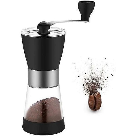 Moulin à café manuel à manivelle avec mouture réglable pour expresso, cafetière à piston et café filtre, idéal pour la maison, le bureau et les voyages.-AquaForge (1/5)