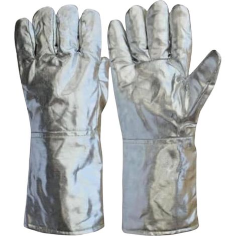 Gants Soudage Pour Hommes Moufles Protection 5 Doigts Gants De Coulée Résistants À La Chaleur En Aluminium Moufles De Sécurité Pour Fonderie Verre Cuisine Restaurant Coulée Acier (1/5)