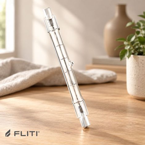 FLITI Lot de 5 Ampoules Halogènes R7S 118mm 400W 230V Blanc Chaud 2700K Dimmable pour Spots et Éclairage de Travail (1/5)