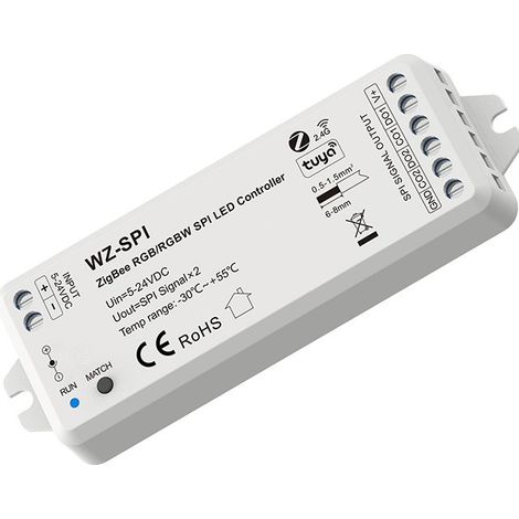 1000 Pixel RGB/RGBW LED Controller Zigbee+RF SPI 5-24V DC WZ-SPI