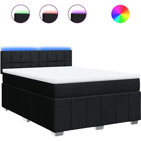 Maison Exclusive - Giroletto a Molle con Materasso Nero 140x190 cm in Tessuto (1/5)