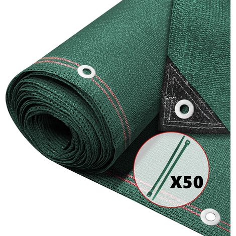 VOUNOT® Zaunblende 1×10m, Sichtschutz Zaun 230 g/m² HDPE Schattiernetz, Grün