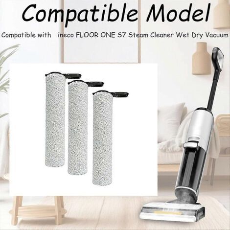 NALOOKAMIC Lot de 3 brosses à rouleau pour autolaveuse vapeur Tineco Floor ONE S7 - Pièce de rechange