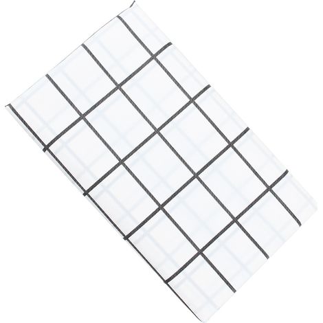 Nappe de table PVC imperméable à l'huile, protection de table en carreaux noir et blanc, revêtement pour cuisine et salle à manger. (1/5)