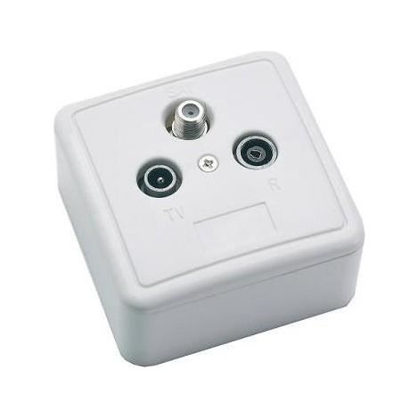 Prise murale TV-SAT-FM - CAHORS - VBA900 - Blanc - Electrique - A encastrer