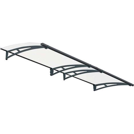 Patio Cover Aquila Door Awning Canopy 3000 Clear - Acrylic - L302 x W91.5 x H17.5 cm - Grey