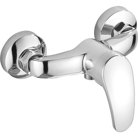 Mitigeur de Douche en Laiton Mitigeur de Baignoire 1/2" pour Salle de Bain Douche Baignoire Chromé Argent (1/4)