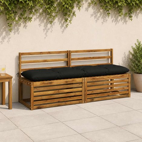 vidaXL Cojín de banco VIANEN 100% Poliéster Negro 160 x 40 x 12 cm (1/5)