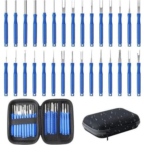 Packung mit 30 Klemmenabziehern, Werkzeug zum Entfernen von Klemmen für die meisten Klemmenstecker (Blau) Blau - (1/5)