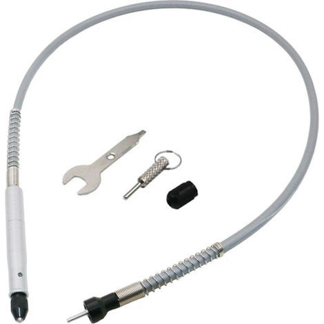 1/8 '(3.175 Mm) Arbre Flexible Adaptateur De Fixation, Flexible, Câble D'extension De Perceuse Mandrin Pour Dremel Et Compatible Meuleuse Outil Avec Clé, Argent (1/5)