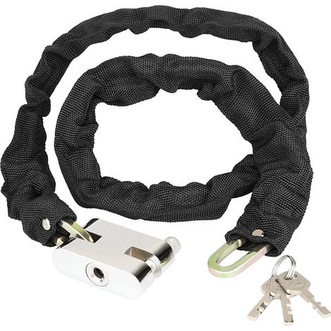Antivol de vélo robuste, [3 clés] Chaîne antivol de 1 m avec haute sécurité, cadenas résistant aux intempéries pour vélo, moto, scooter, porte-AquaForge (1/5)