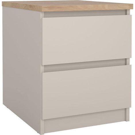 Hioshop Naia Nachtkastje 2 Cassetti Eikdecor colore Beige