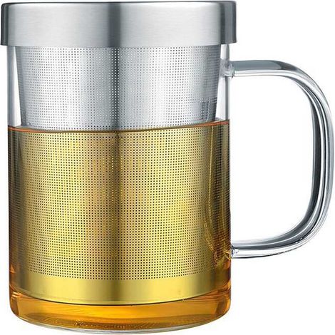 Théière en verre avec infuseur, théière à thé en vrac avec infuseur, théière en verre avec infuseur en acier inoxydable pour thé en vrac et thé fleuri, théière en verre (1/5)