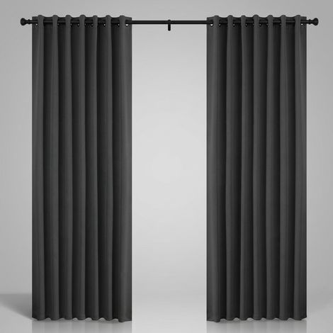 Tende Oscuranti Termiche 2 Pezzi Eleganti 225x140 cm Grigio Scuro (1/5)