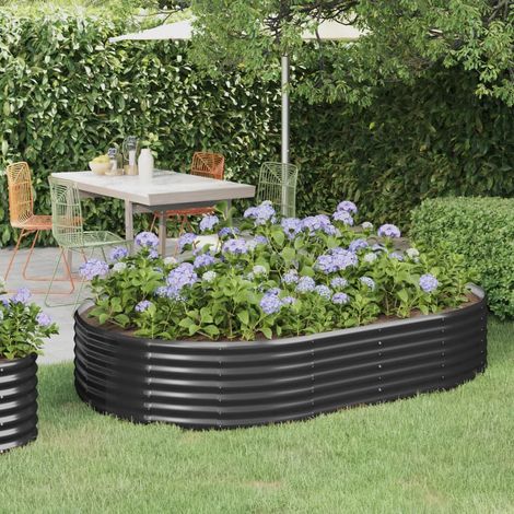 Lit surélevé de jardin，Jardinière，Pot de Fleurs Acier enduit de poudre Anthracite XZZZ509170 (1/5)