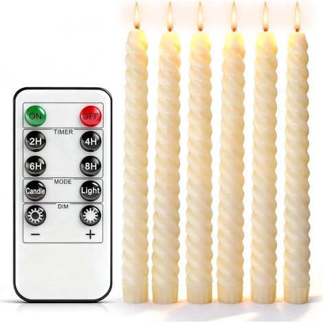 Set de 6 bougies LED sans flamme avec effet de flamme réaliste, sûr et polyvalent pour la décoration intérieure et toutes les fêtes (batterie non incluse) (1/4)