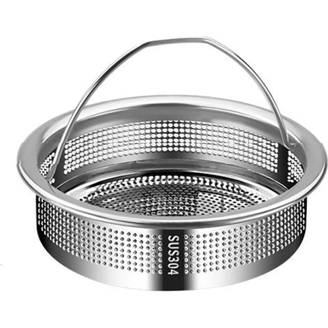 Passoire d'évier de cuisine, panier d'égouttage réutilisable, universel, facile à nettoyer, pliable, avec poignée, acier 304, hauteur 2 cm (1/4)
