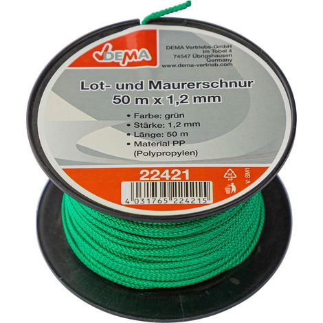 Murárska šnúra PP 1,2 mm / 50 m, zelená (1/2)