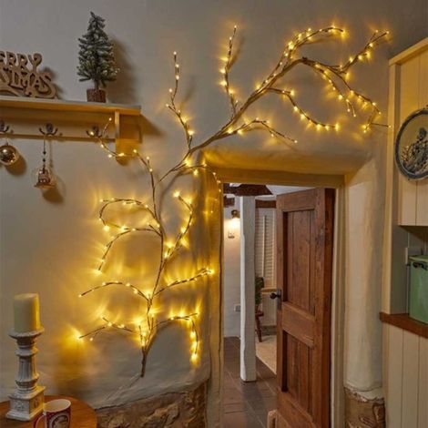 2.3m Light up Indoor Outdoor Christmas Vine with 144 Warm White LEDs (1/3)