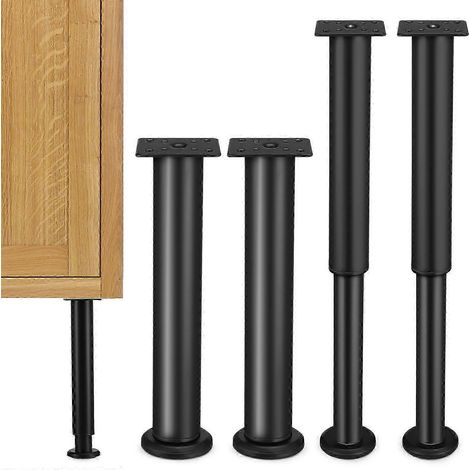 Quatre pieds de meuble réglables, pieds de support robustes, hauteur réglable, compatibles avec les tables, les lits et les bureaux, faciles à assembler et dotés d'une base stable. (1/5)