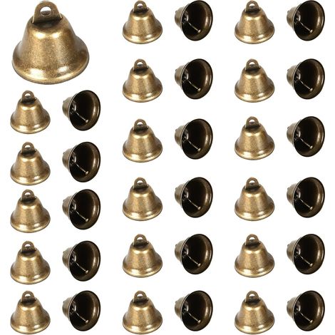 20 Pieces Small Vintage Bell Bronze Jingle Bells Vintage Jingle Bells Mini Bell 38 x 35 mm Jingle Bells Hanging Decoration for DIY Parties Weddings Pet Accessories (1/5)