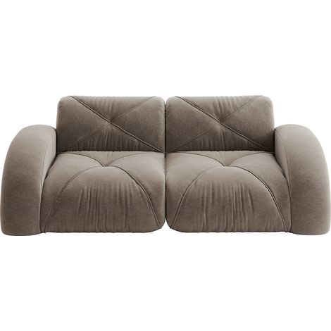 Sofá modular de 2 plazas sin marco de chenilla taupe 204 x 95 x 76 cm sin montaje (1/5)