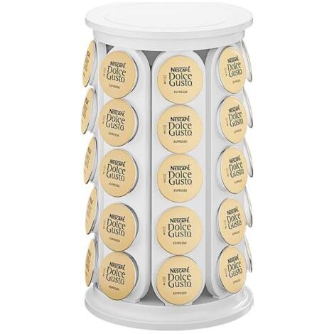 QORVA-Porte-capsules blanc 360° - 40 capsules Dolce Gusto/K-Cup antidérapantes