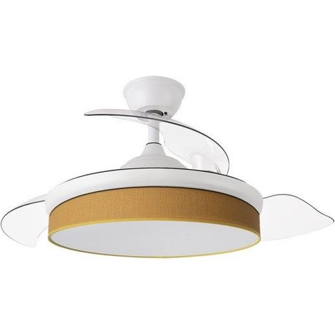 Ventilador Dc Moda 72w Blanco/amarillo 91d 3aspas 7200lm 3000-4000-6000k Remoto+ Memoria+ Temporizador (1/2)