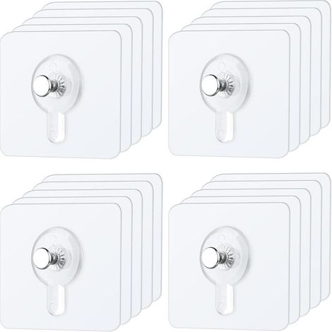 Lot de 20 Adhésif Accroche Tableau Sans Percer, Accroche Cadre Fixation Murale, Attache Cadre Adhésif Crochets pour Accroche Cadres Photo, Photos, Peintures (20) (1/5)